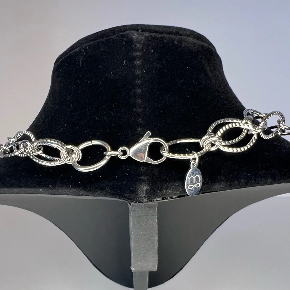 NWOT Oval Link Silver-Tone Chain Double Strand with Lobster Clasp ~17.5” - Picture 6 of 6